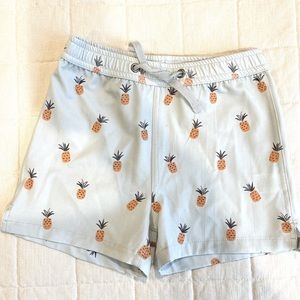 Rylee + Cru pineapple swim trunks size 4-5
